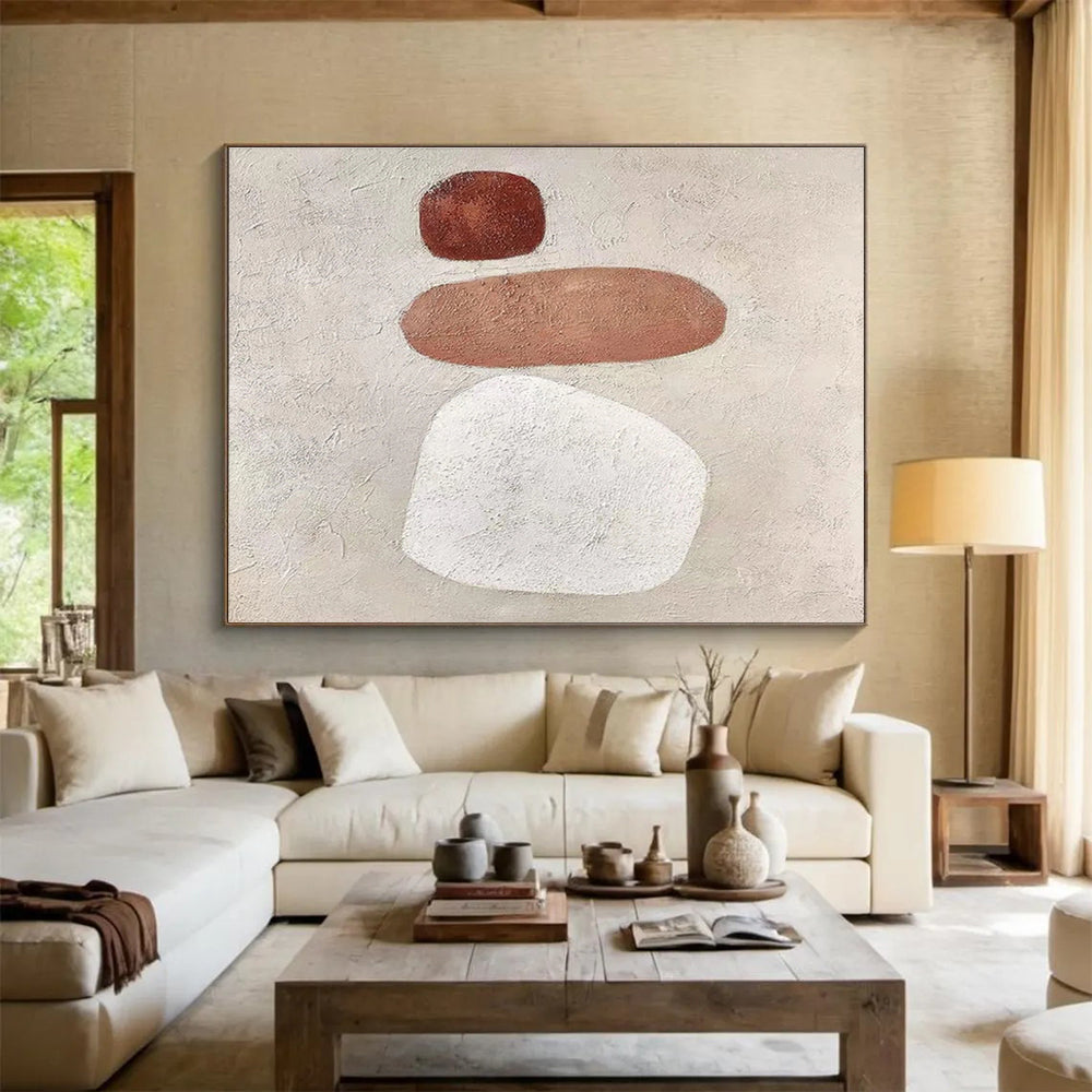 “Earth - Toned Minimalist Abstract” - Minimalist Abstract Painting, Suitable for Meditation Room & Hallway DKS594
