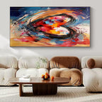Vivid Colors with Heart - Shaped Abstraction "Colorful Heartbeat" Abstract Painting On Canvas PS1273