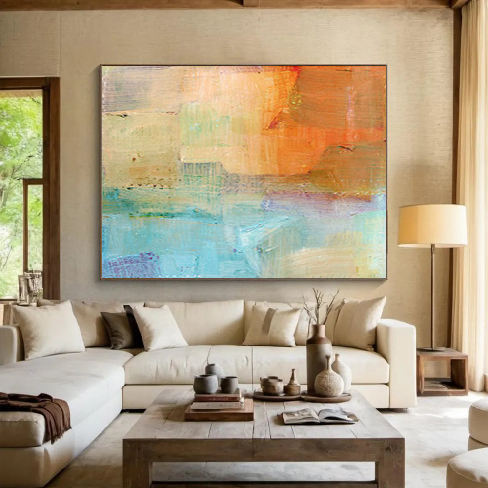“Color - blend Abstract” - Soft - toned Abstract Painting On Canvas DKS401