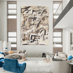 “Brown Abstract Chaos” - Dynamic Strokes in Earthy Tones Painting On Canvas DS143