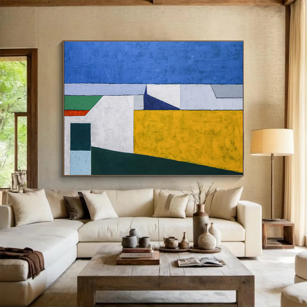 “Bold Color Block Abstract” - Abstract Painting On Canvas DKS557