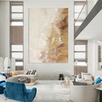 “Beige - Brown Textured Blends” - Impasto Abstract Painting On Canvas PT1223