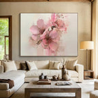 “Soft Pink Blossoms” - Impressionist Floral - Painting On Canvas PT1754