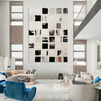 “Black - White Grid Textures” - Minimalist Grid Painting On Canvas PT1133