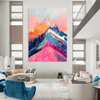 “Colorful Mountain Peaks” - Vibrant Landscape Abstract Painting On Canvas DS283