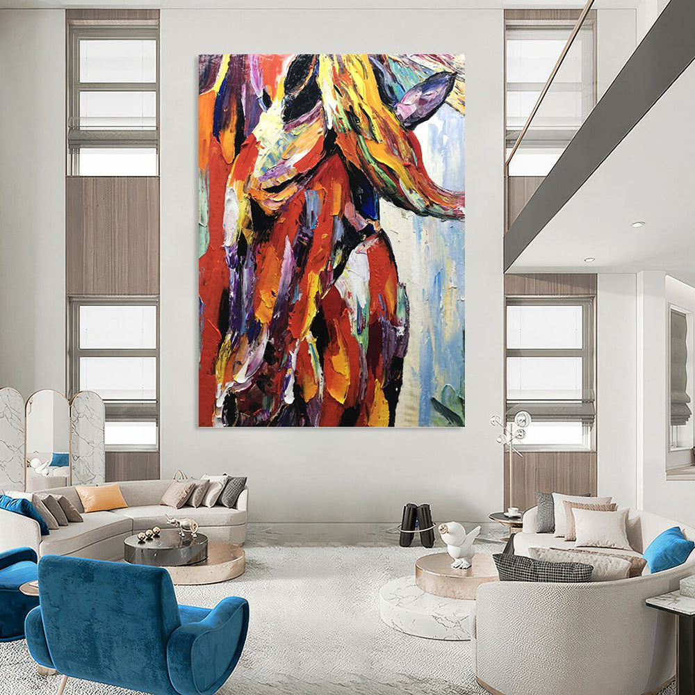 “Colorful Horse Portrait” - Expressionist Animal Painting On Canvas PT1272