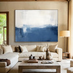 “Blue, Gold, and Brown Abstract Fusion” Abstract Painting On Canvas DKS266