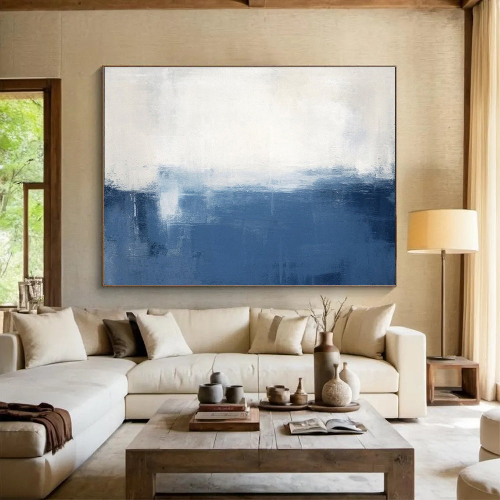 “Blue, Gold, and Brown Abstract Fusion” Abstract Painting On Canvas DKS266