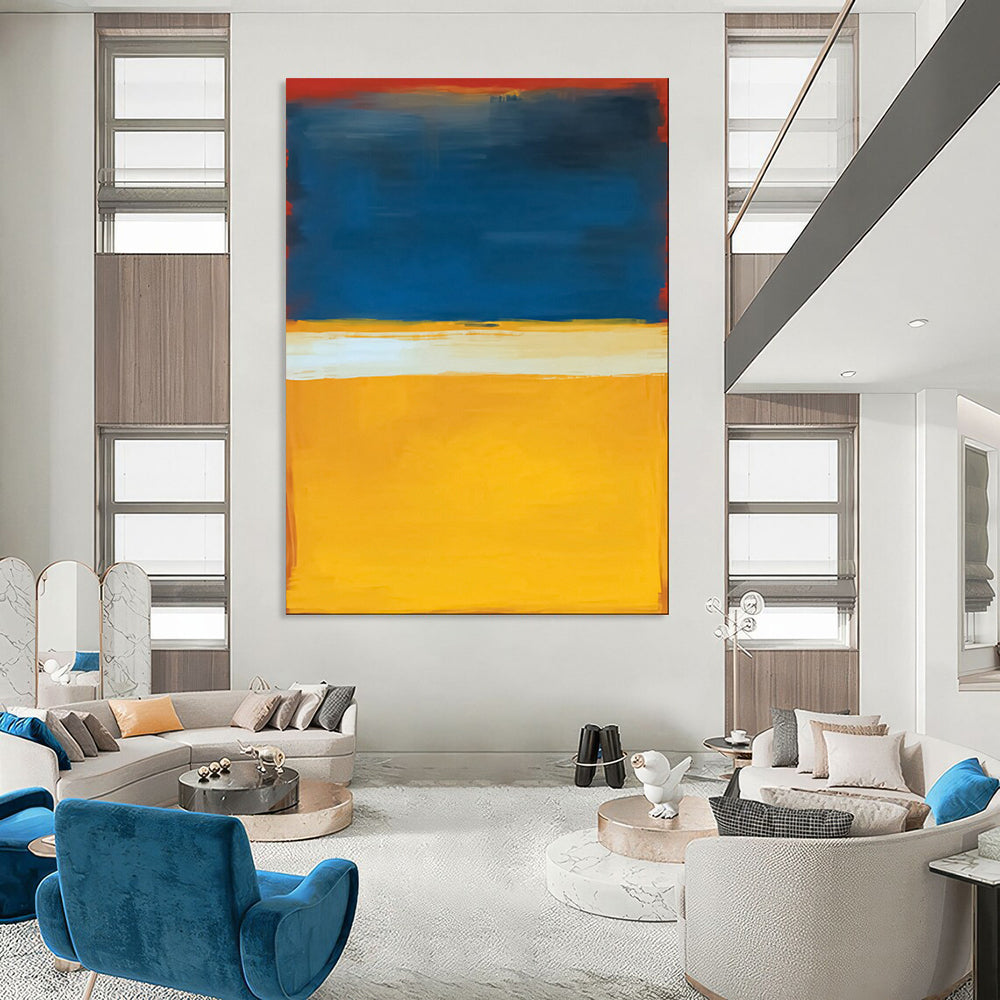 “Red - Blue - Yellow Color - Blocked Abstract” - Color - Field Painting On Canvas PT1945
