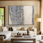 “Gray Textured Waves” - Gray Abstract Minimalist Painting On Canvas PS0729