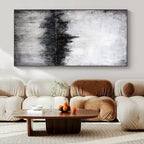 Black and White Cityscape "Moody Metropolis" Abstract Landscape Painting On Canvas PS1090