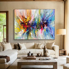 “Colorful Swirling Florals” - Abstract Expressionist - Painting On Canvas PT1776
