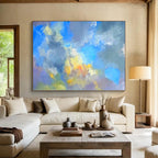 “Blue - Gray Abstract Clouds” - Serene Abstract Painting On Canvas PS0223