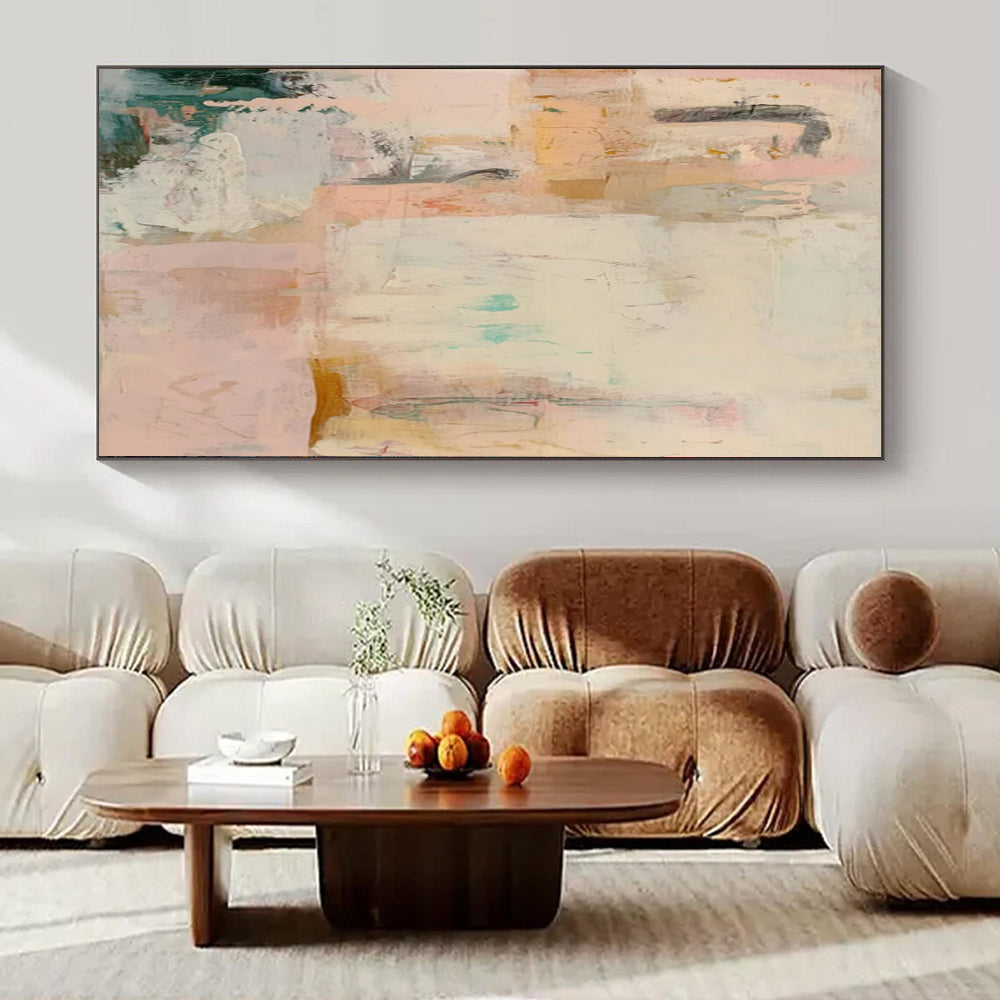 Soft Pink and Beige, "Blush Tones" – Abstract Color - Field Painting On Canvas PS0942