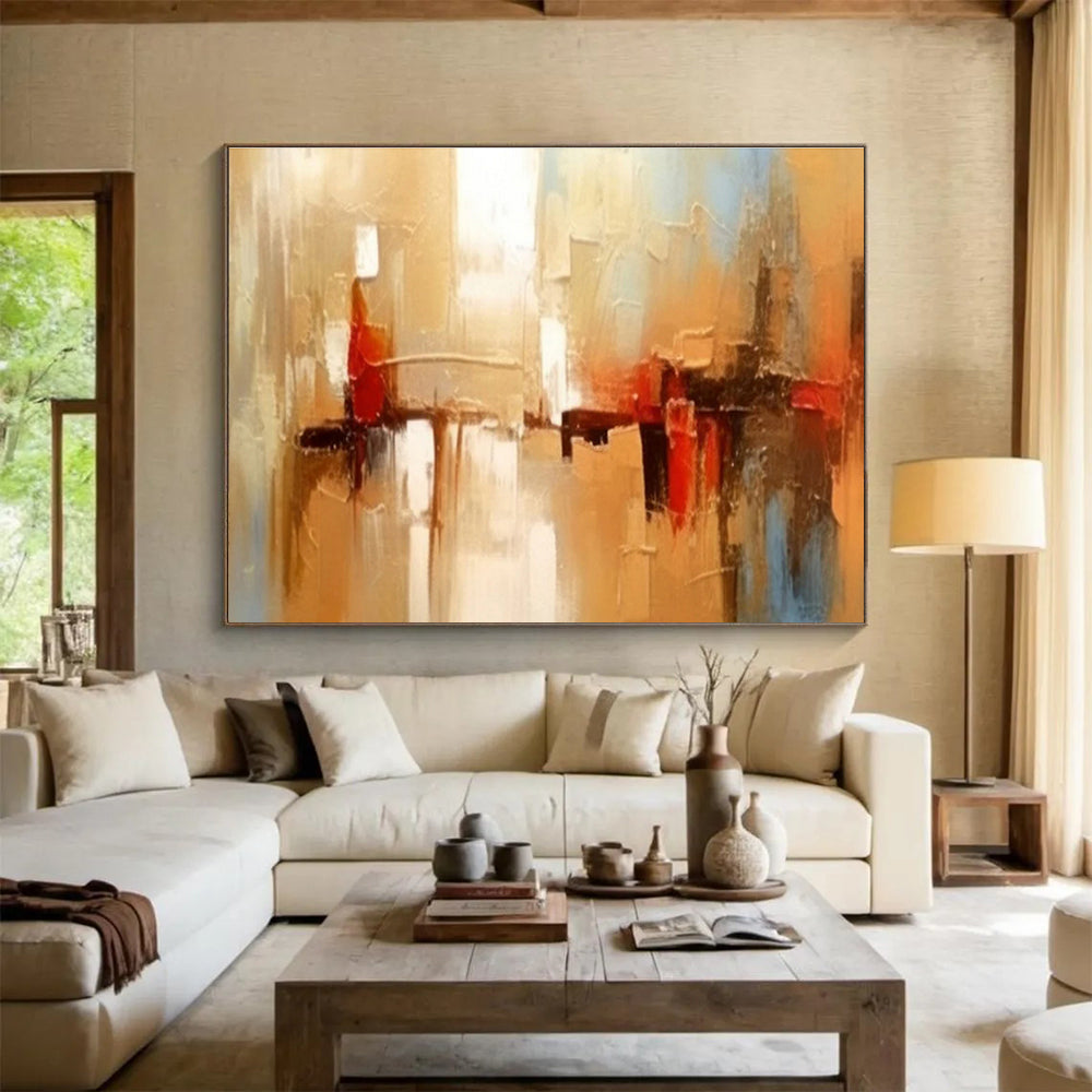 “Warm - Tone Urban Abstract” Abstract Painting On Canvas DKS278