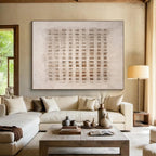 Neutral Grid Abstract Painting On Canvas DKS050