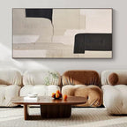 “Black - White Geometric Complex” - Architectural Abstract Painting On Canvas PS0148