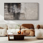 Gray and Black Textured, "Moody Depths" – Textured Abstract Painting On Canvas PS0982