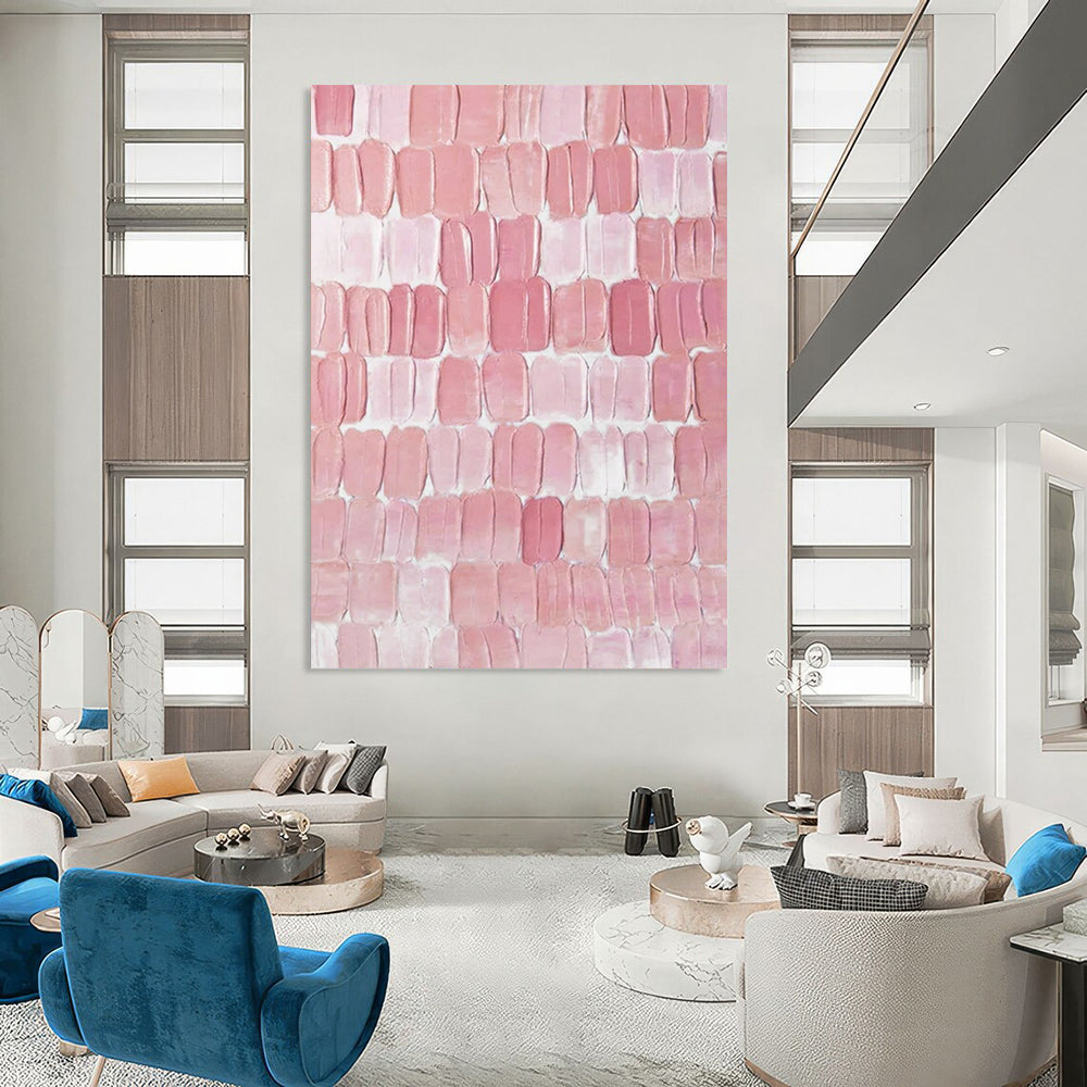 “Pink Textured Abstract” - Minimalist Textured Painting On Canvas PT2266