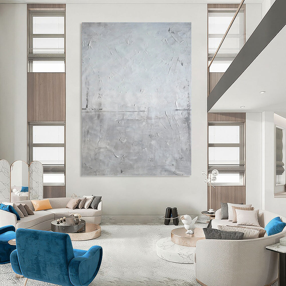 “Textured Gray Minimalism” - Minimalist, Tactile - Styled Painting On Canvas PT1581