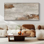 “Gray - Brown Textured Abstract” - Rustic Abstract Painting On Canvas PS0105