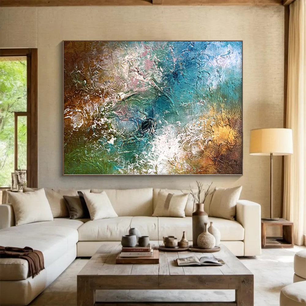 “Textured Color Fusion Abstract” - Abstract Impasto Painting On Canvas PS0007