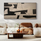 “Black - White Geometric Dynamic” - Modern Abstract Painting On Canvas PS0125