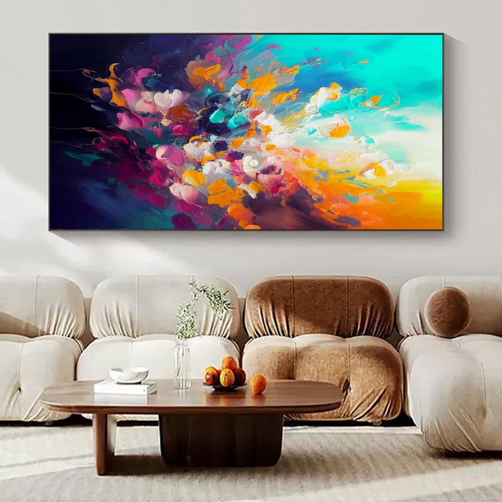 Explosive Color Burst, "Rainbow Eruption" – Abstract Expressionist Painting On Canvas PS0918