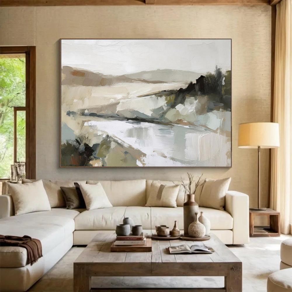 “Neutral - Toned Abstract Landscape” Landscape - Inspired Abstract Painting On Canvas DKS238