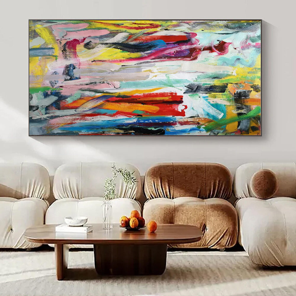 Colorful Abstract Figure in a Vivid Background "Vivid Spirit" Abstract Painting On Canvas PS1324