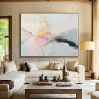 “Gilded Pastel Mix” - Luxe Abstract Painting On Canvas DKS479