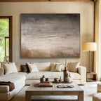 Textured Gray - Brown Abstract - Minimalist Abstract Painting On Canvas DKS327