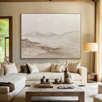 “Neutral Textured Landscape” - Minimalist Sculptural Painting On Canvas DKS465