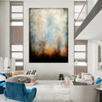 “Blue - Beige Mist” - Abstract Landscape Painting On Canvas PT2324
