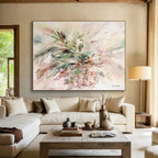 “Floral And Bird Abstract” - Floral Painting On Canvas DKS535