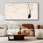 Minimalist Black and White, "Ink Traces" – Minimalist Abstract Painting On Canvas PS1030