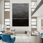 “Grey - Black Abstract Horizon” - Minimalist Abstract Painting On Canvas PT1202