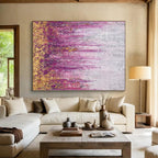 “Purple - Gold Abstract Meadow” - Nature - Inspired Abstract Painting On Canvas PS0064