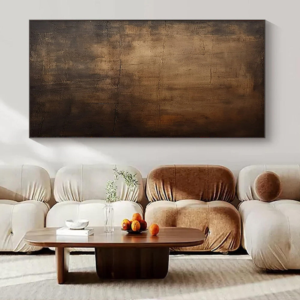 Dark Brown Textured, "Earthy Abyss" – Abstract Textured Painting On Canvas PS0944