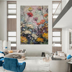 Pastel Floral Impasto, Post - Impressionistic, Painting On Canvas PT2142