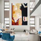 “Warm - Cool Abstract Shapes” - Contrasting Colors Abstract Painting On Canvas PT1090