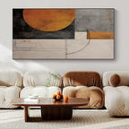 Geometric Shapes in Earthy Hues "Earthy Geometry" Abstract Painting On Canvas PS1206