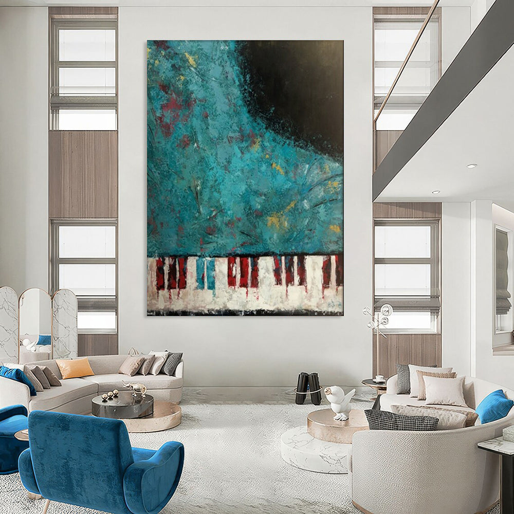 “Abstract Piano Keys” - Abstract Expressionist Painting On Canvas PT1998