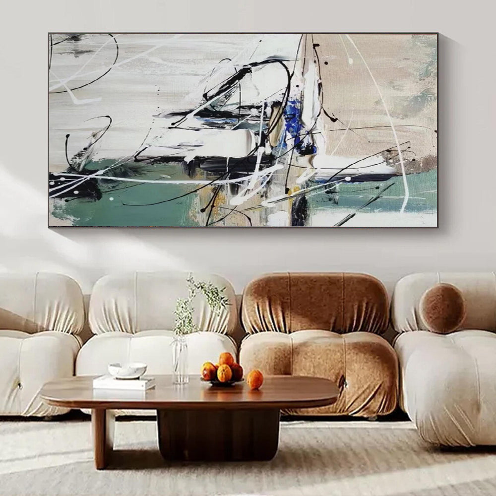 “Monochrome Swirl Minimalism” - Line - Driven Abstract Art On Canvas PS0202