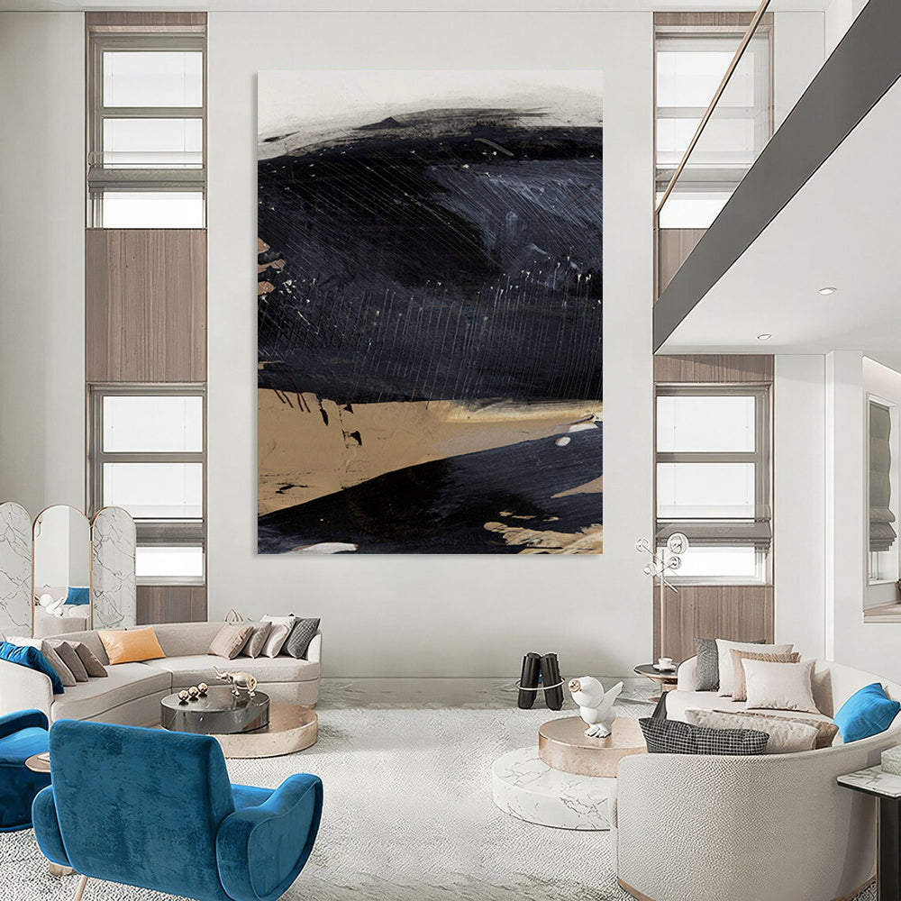 “Textured Gray Abstraction” - Light & Dark Gray Layers with Dripping Effects Painting On Canvas DS203