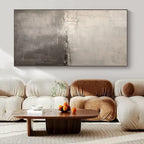Gray, White with Subtle Textures "Gray Stillness" Abstract Painting On Canvas PS1331