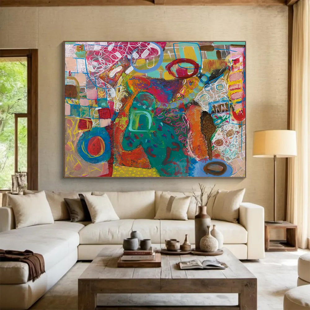 “Color Explosion Abstract” - Expressionist Painting On Canvas PT244