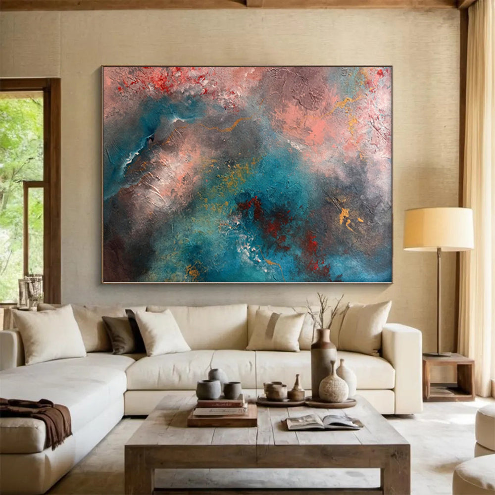 “Colorful Abstract Eruption” - Expressive Abstract Painting On Canvas PS0053