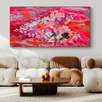 Pink, Purple, White with Floral and “Love” Motifs "Blush Love Bouquet" Romantic Painting On Canvas PS1197