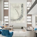 “Gray Scale Imprinted Shapes” - Light & Dark Gray with Intricate Patterns Painting On Canvas DS214